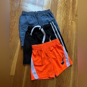 Kids Athletic Shorts Set - Black, Orange, Gray